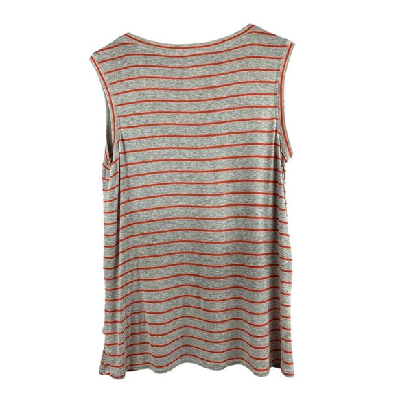 Cabi Womens Sleeveless Striped Tank Top S Red/Gray - Picture 2 of 5